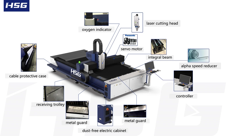 Industry 1kw 1.5kw 2kw 3kw 4kw Pipe Fiber Laser Cutting Pneumatic Rotary Chucks Tube Laser Cutter Machine